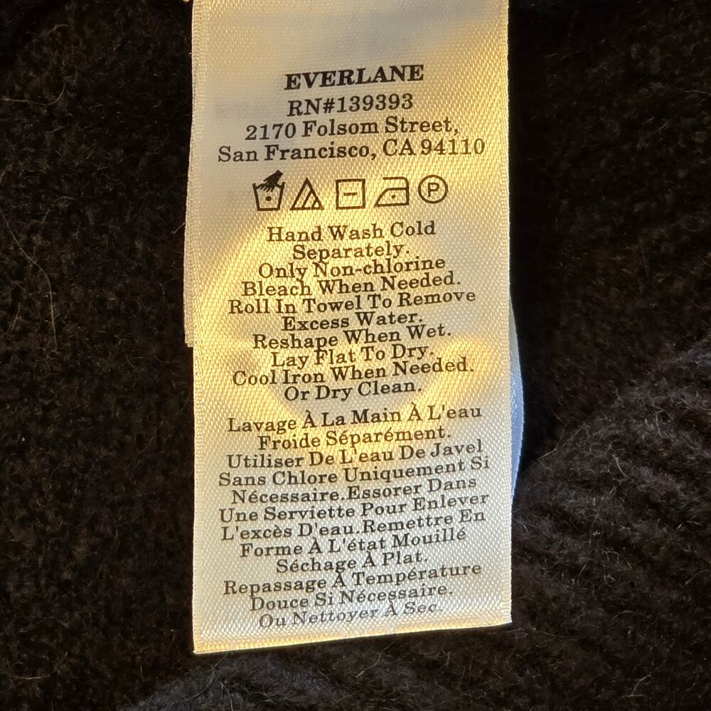Everlane The Cocoon Cardigan Womens Small Black Cotton Wool Blend Neutral NWT - Picture 5 of 10